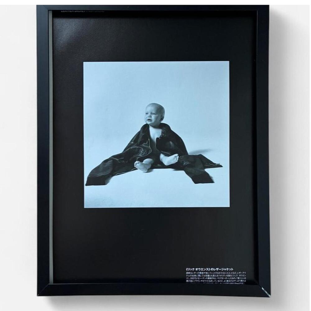 Rick owens jacket photographed print cutout framed poster 9x11